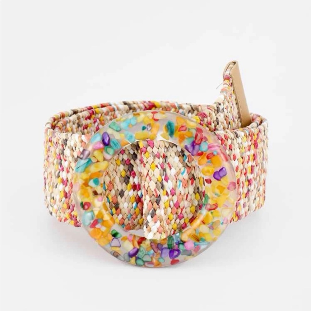 High waisted multi color belt